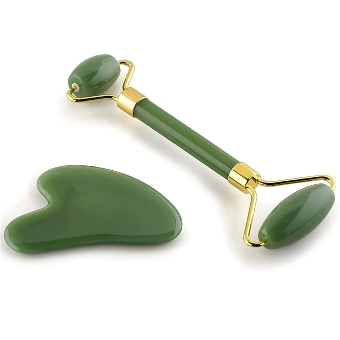Marble Jade Roller Combo – Stone Marble Roller, Ice Roller Facial Massager & Derma Rolle