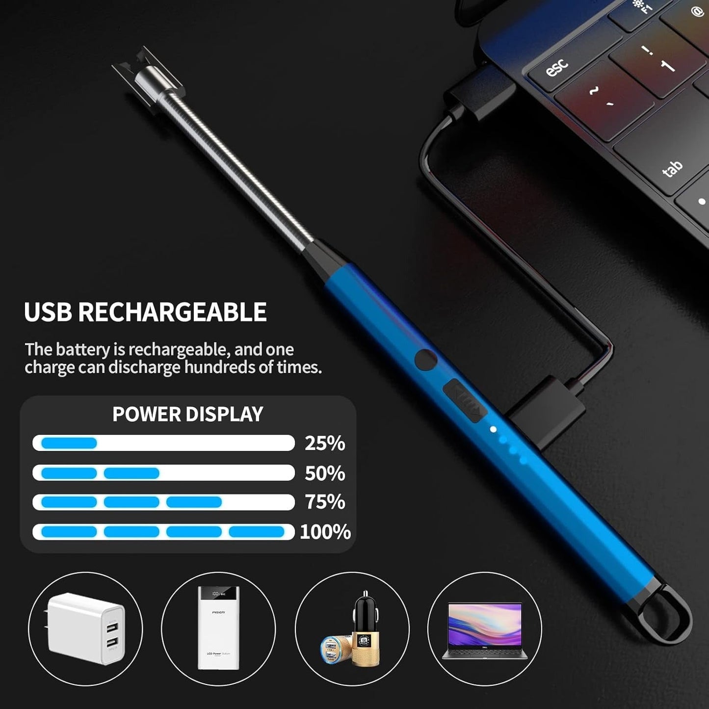 360° Outdoor Kitchen USB Rechargeable Arc Lighter