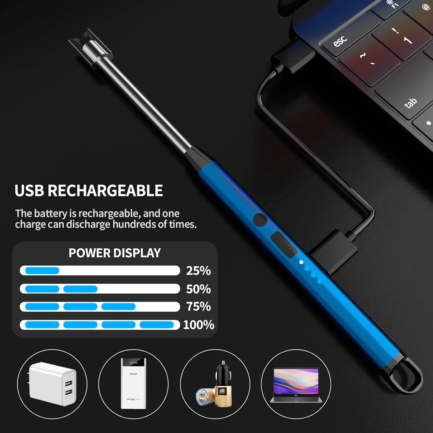 360° Outdoor Kitchen USB Rechargeable Arc Lighter
