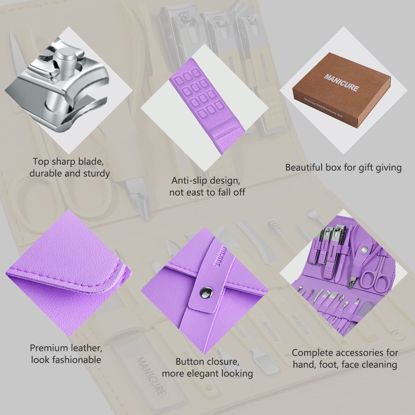 16-in-1 Stainless Steel Nail Care Kit